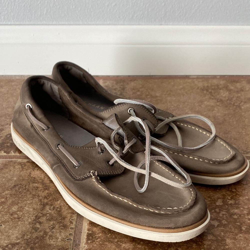 Cole Haan Taupe Boat Shoes